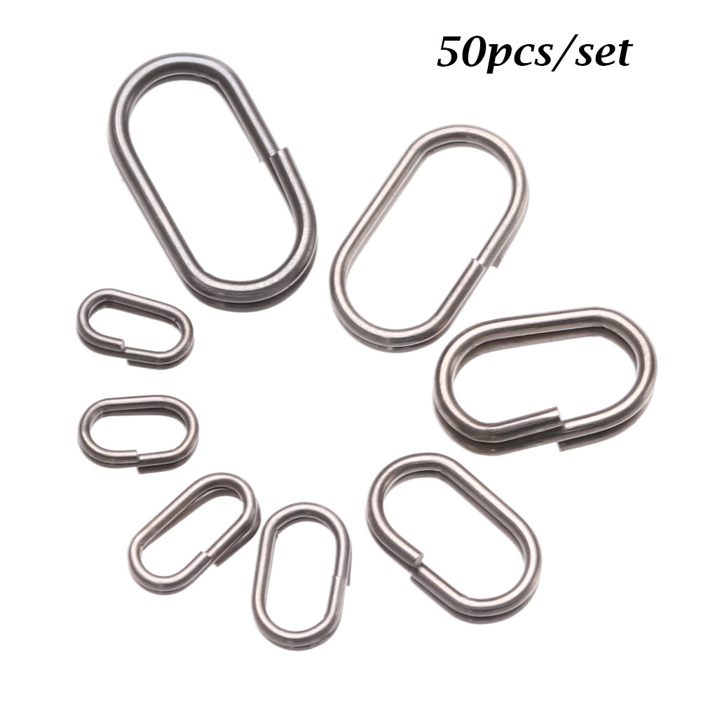 Fishing Equipment Hook - 50 adet/grup 8/10/13/15/17/19mm Oval Split yüzük